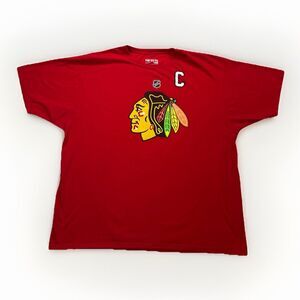 Adidas The Go-To Tee Men's NHL Chicago Blackhawks Red T-shirt Size XXL Captain